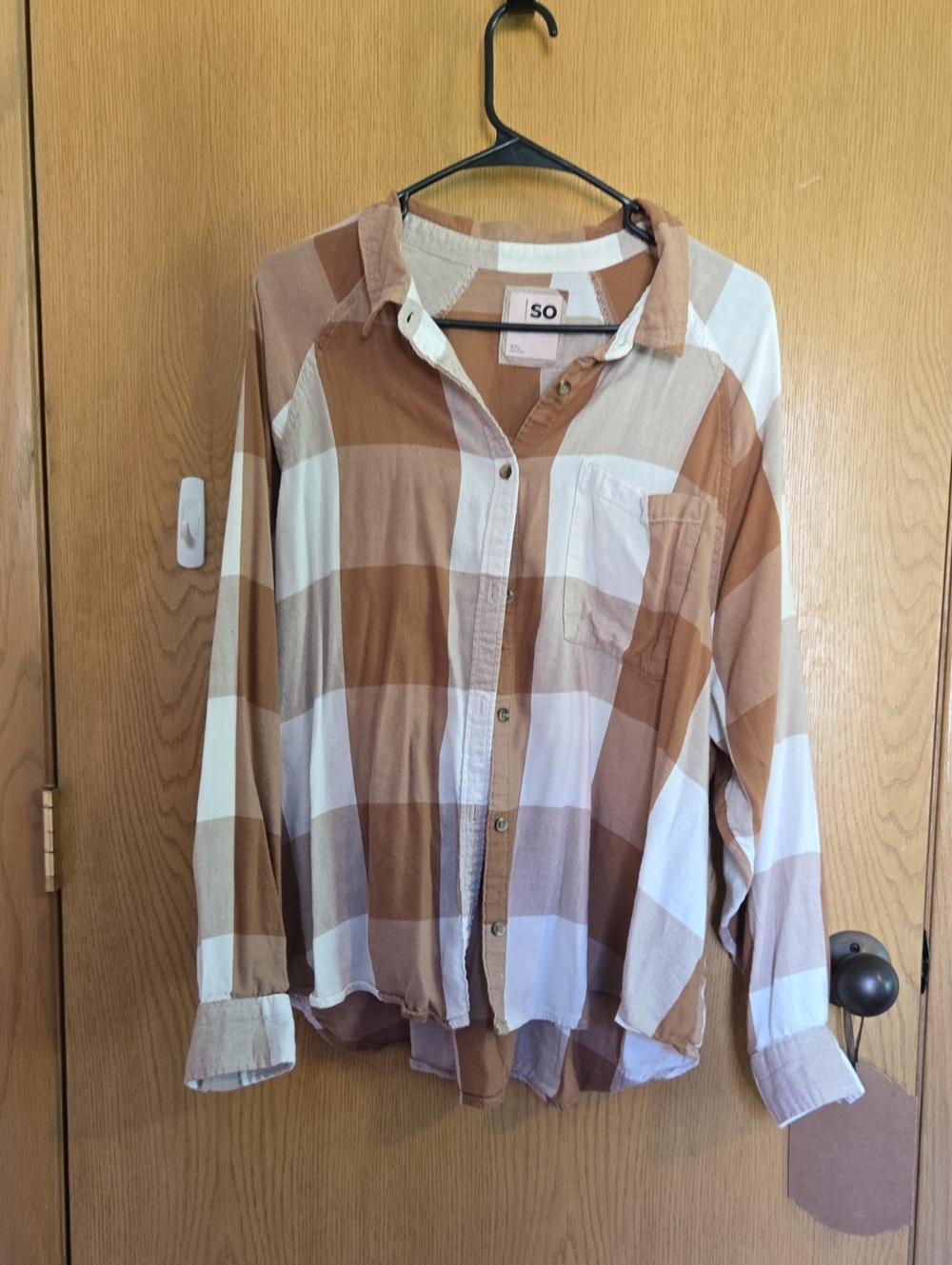 SO Brown Plaid Button Up Shirt